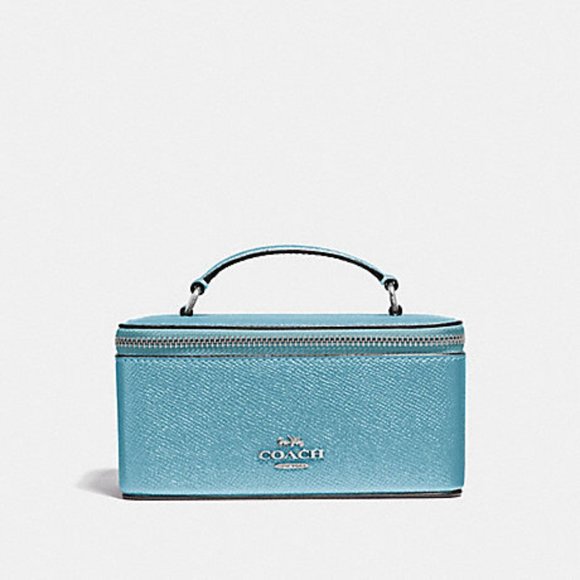 Coach Handbags - Coach Metallic Blue Vanity Cosmetic or Travel Case